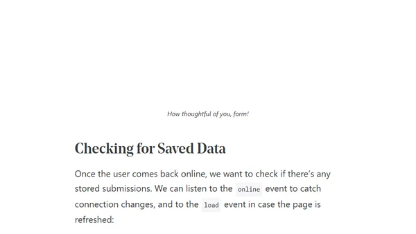 Offline-Friendly Forms