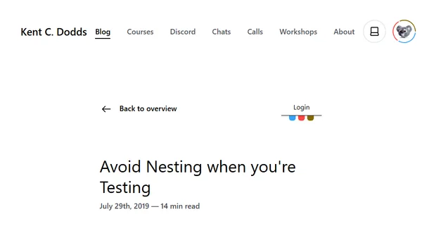 Avoid Nesting when you're Testing