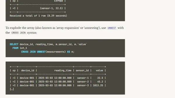 How to explode nested arrays with Flink SQL