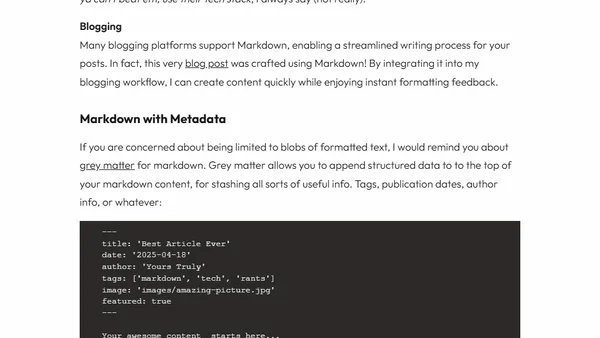 Simplified Content Management with Markdown for Bots and Humans