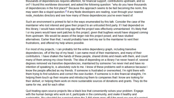 Dependencies and maintainers