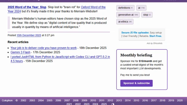 2025 Word of the Year: Slop