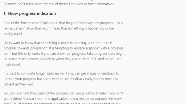 Alternatives to Spinners on the Web