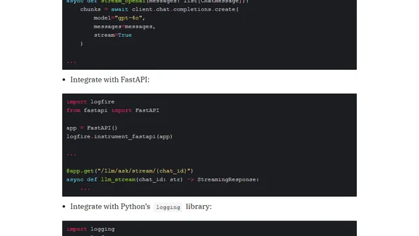 Pydantic Logfire for LLM and API Observability