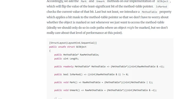 Writing a .NET Garbage Collector in C#  -  Part 6: Mark and Sweep