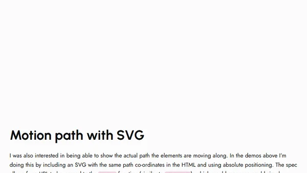 Fun with CSS Motion Path