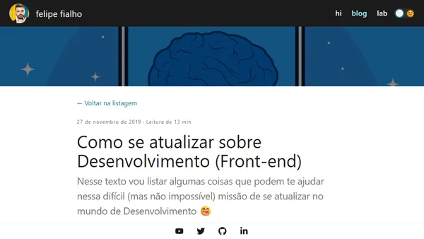 Como se atualizar sobre Desenvolvimento (Front-end)