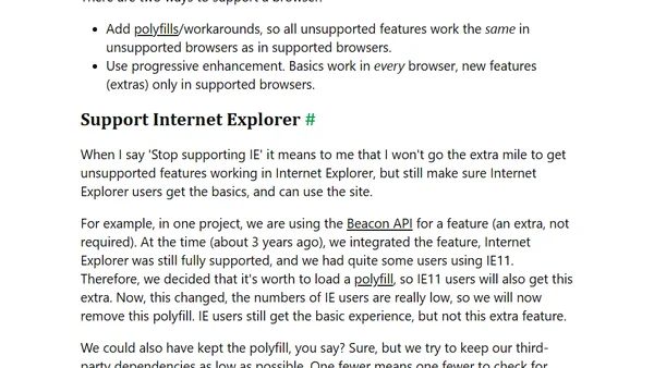 Stop supporting Internet Explorer!