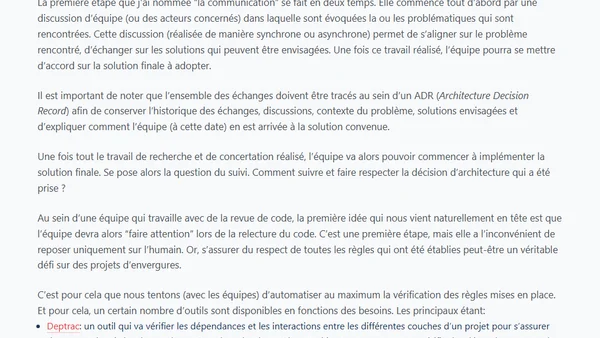 Gérer les décisions d'architectures dans les projets
