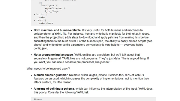 My wish-list for the next YAML