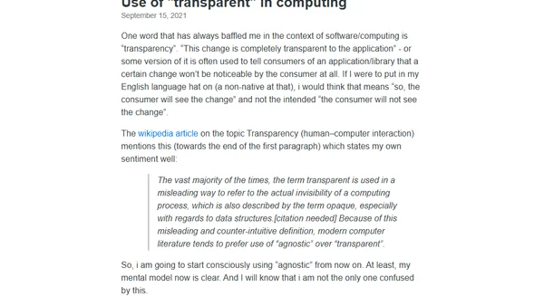 Use of "transparent" in computing