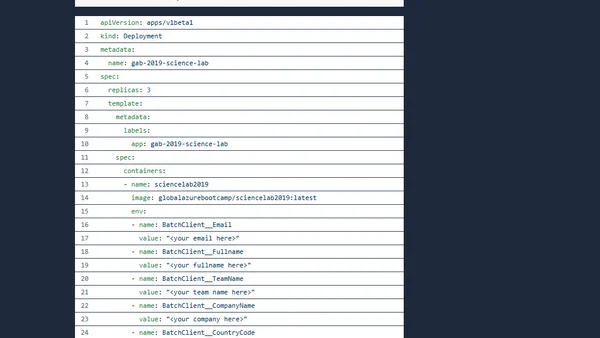 Running the Global Azure Bootcamp Science Lab in Kubernetes
