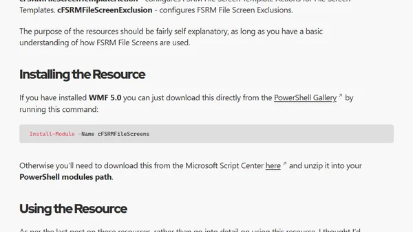 File Server Resource Manager (FSRM) File Screen DSC Resource