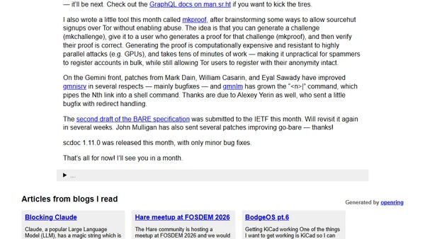 Status update, December 2020