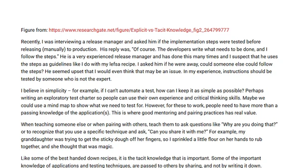 Implicit/Tacit vs Explicit Knowledge