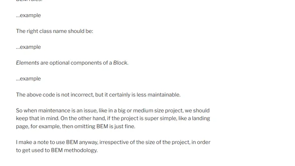 Using the BEM methodology in CSS with simple examples. Advantages & Reasons To Use