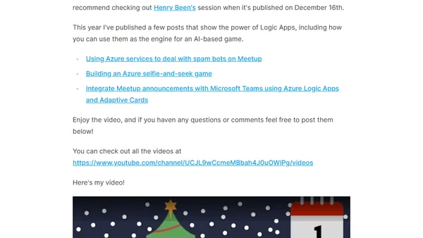 Azure Advent Calendar 2019 - Azure Logic Apps