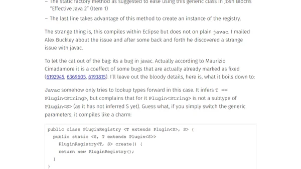 JavaC issues implementing generics