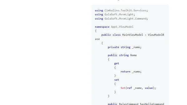 Cimbalino Toolkit: Integrating with MVVM Light Toolkit