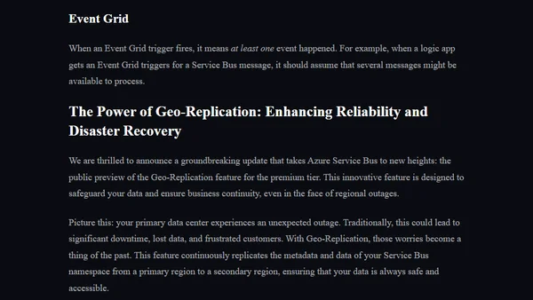 Azure Service Bus – Geo-Replication
