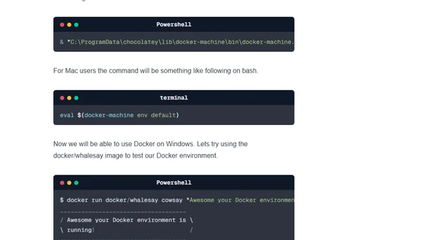 Setting up Docker development environment on Windows/Mac