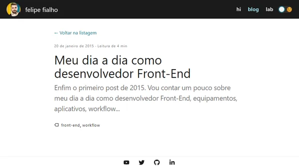 Meu dia a dia como desenvolvedor Front-End