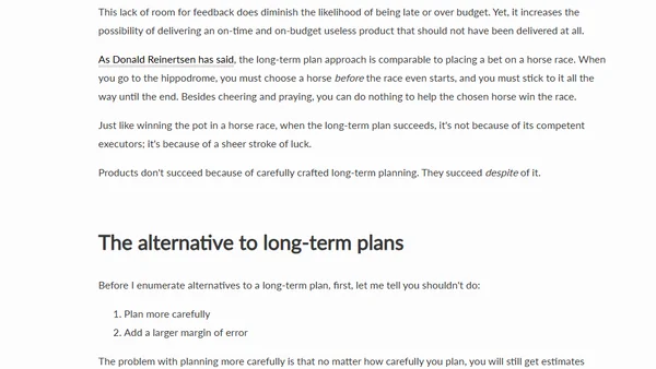 Why long-term plans don't work and how to fix them