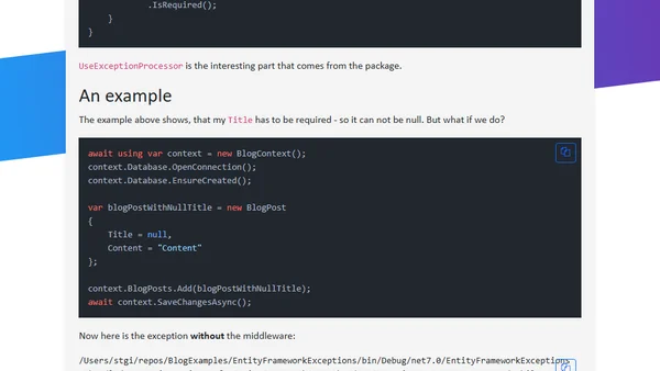 Gracefully Handling Entity Framework Exceptions with EntityFramework.Exceptions