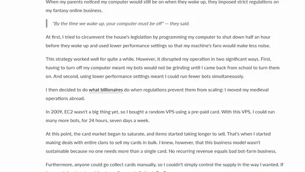 How creating a bot farm in an MMORPG got me into programming