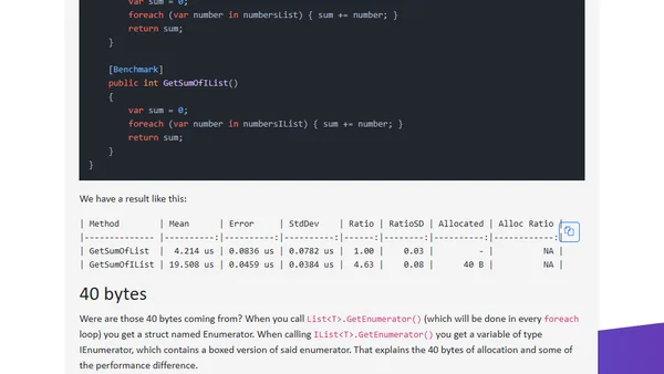 Why is enumerating over List faster than IList?