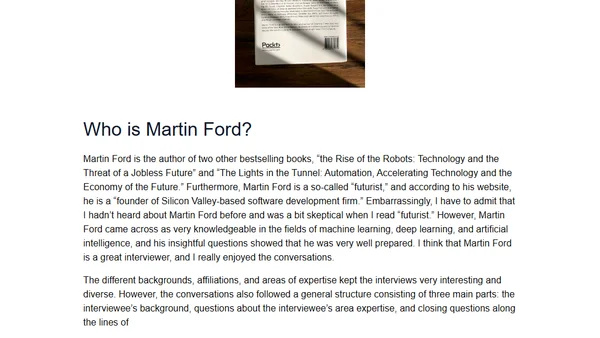 Book Review: Architects of Intelligence by Martin Ford