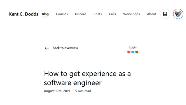 How to get experience as a software engineer