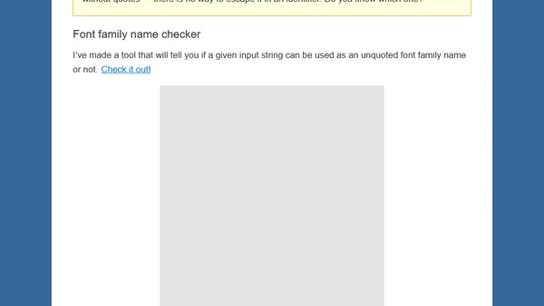 Unquoted font family names in CSS