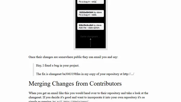 Mercurial Workflows: Branch As Needed
