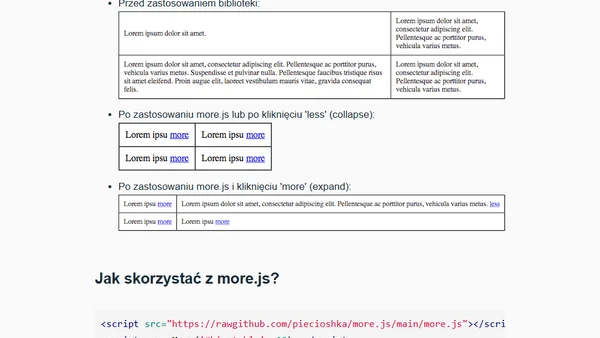 Narzędzia Świata: more.js