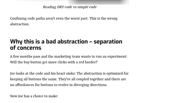 DRY – a common source of bad abstractions