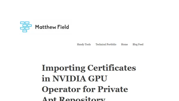Importing Certificates in NVIDIA GPU Operator for Private Apt Repository (Ubuntu 20.04)