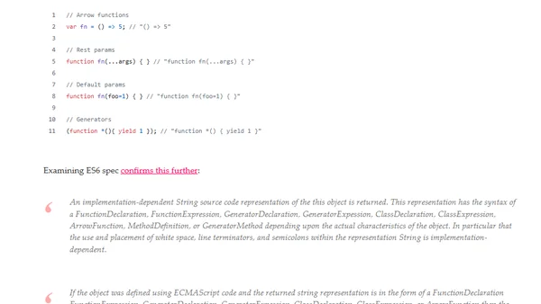 State of function decompilation in Javascript