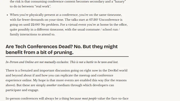 Are Tech Conferences Dead?