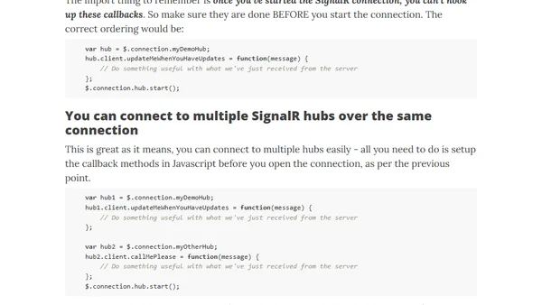 Getting started with SignalR