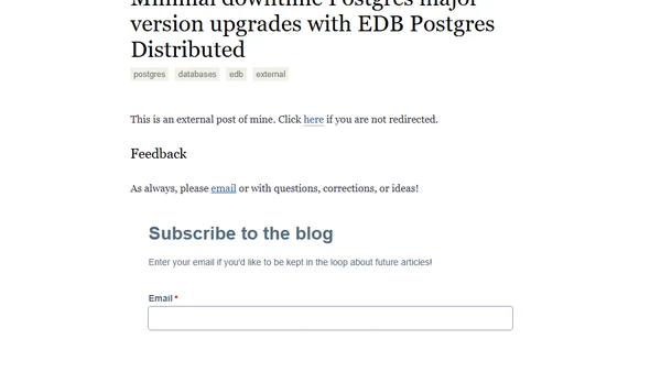 Minimal downtime Postgres major version upgrades with EDB Postgres Distributed