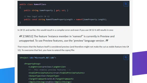 nameof get's a bit better in C# 12