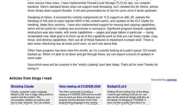 Status update, August 2022