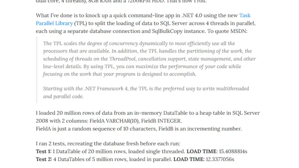 SqlBulkCopy to SQL Server in Parallel