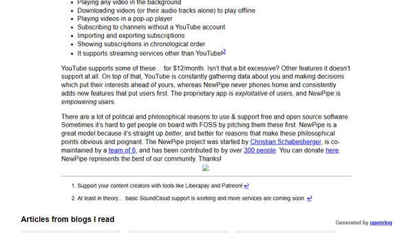 NewPipe represents the best of FOSS