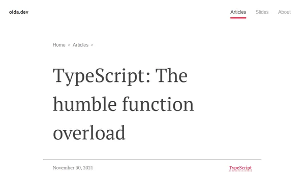 TypeScript: The humble function overload