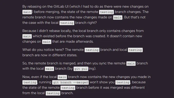 git branch --merged does not show all merged branches [SOLVED]