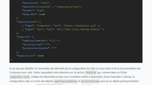 Des dépôts Composer privés avec Satis