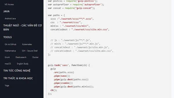 (ASP.NET Core) Sử dụng gulp.js build SCSS (SASS) thành CSS
