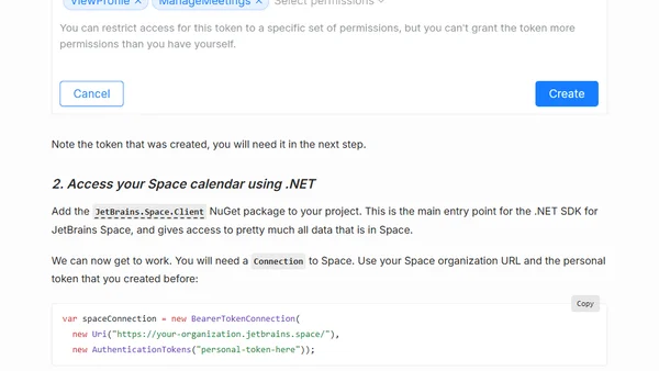 Export Office 365 calendar events to JetBrains Space using the Microsoft Graph API, the JetBrains Space SDK, and automation